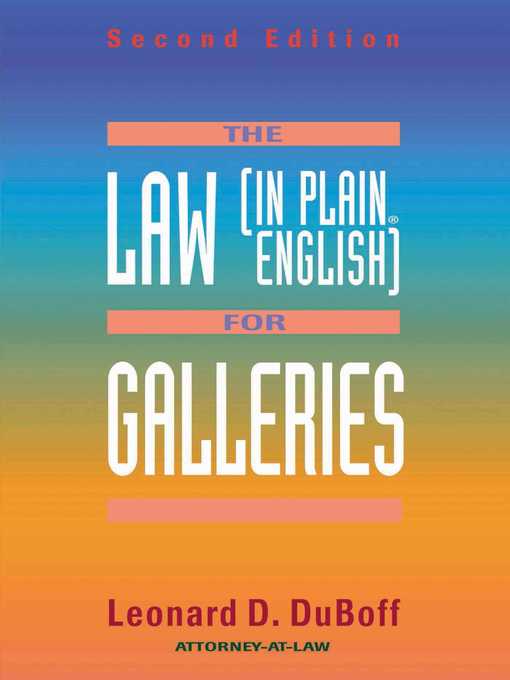 Title details for The Law (in Plain English) for Galleries by Leonard D. DuBoff - Available